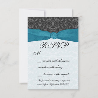 RSVP de Faixa de Opções do Damask - Teal