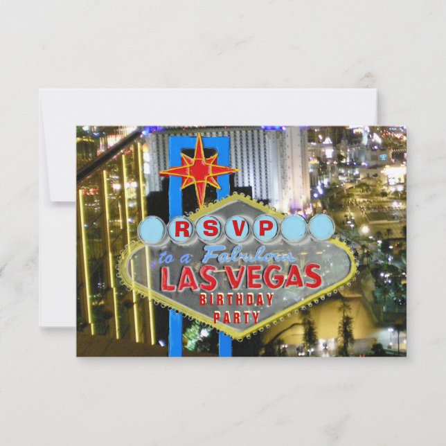 RSVP de Festa de aniversário de Las Vegas (Frente)