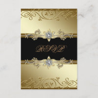 RSVP de Festas Negras Douradas