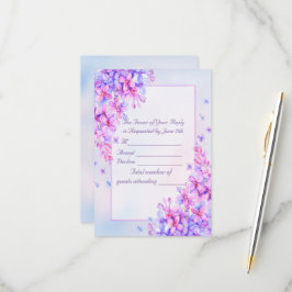 RSVP de Flor Lilar Puro de Aquarela