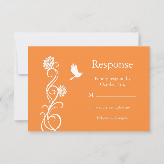 RSVP de Flores do Lotus (laranja brilhante) (Frente)