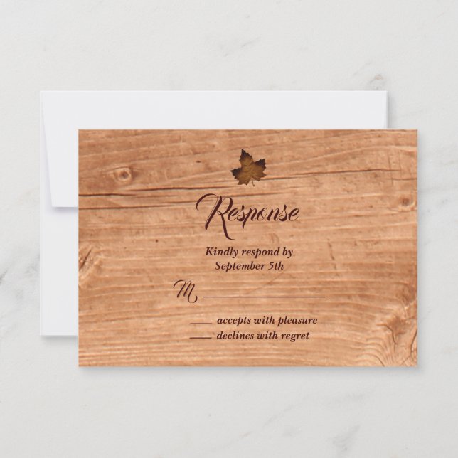 RSVP de Folha de outono em carvalho (Frente)