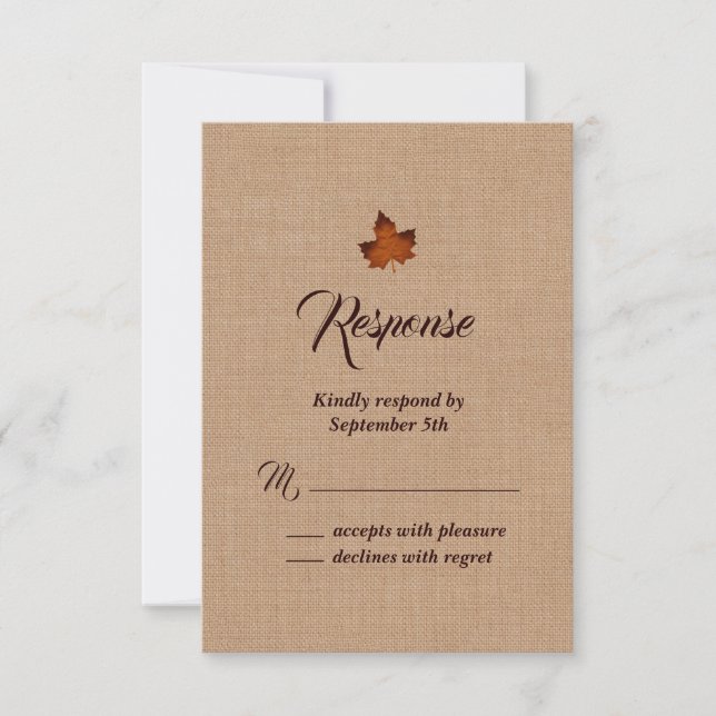 RSVP de Folha do Mapeamento Laranja Burlap (Frente)
