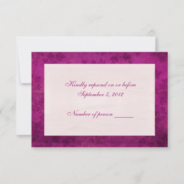 RSVP de Folha Magenta (Frente)