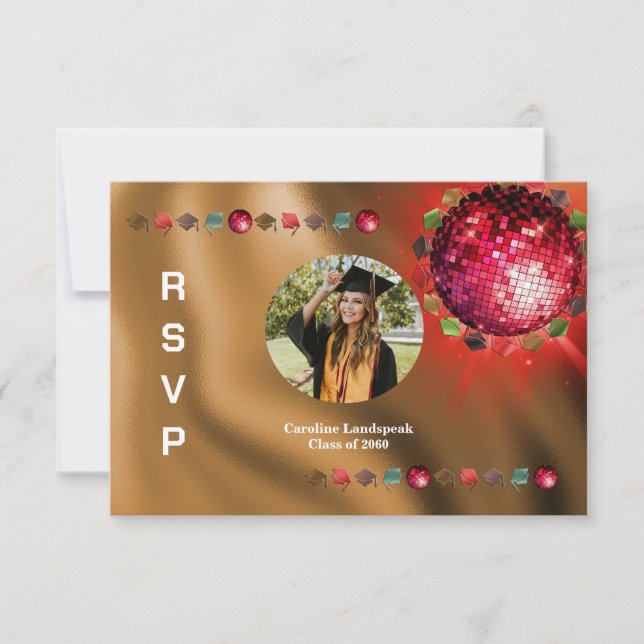 RSVP de Fotografias Personalizadas do Partido Disc (Frente)