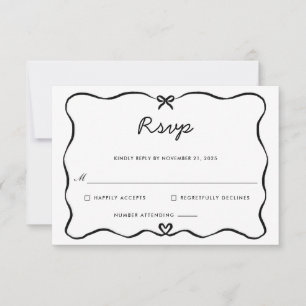 RSVP de Frame de Coração do Arco de Corte de Scrip