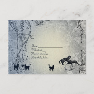 RSVP de Gato do Jardim do Shabby Azul Pálido com V
