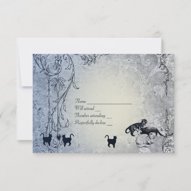 RSVP de Gato do Jardim do Shabby Azul Pálido com V (Frente)