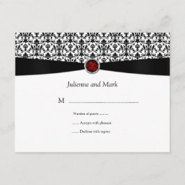 RSVP de Gemstone de Ruby White Preto