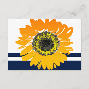 RSVP de Girassóis de Stripes Azuis Náuticas