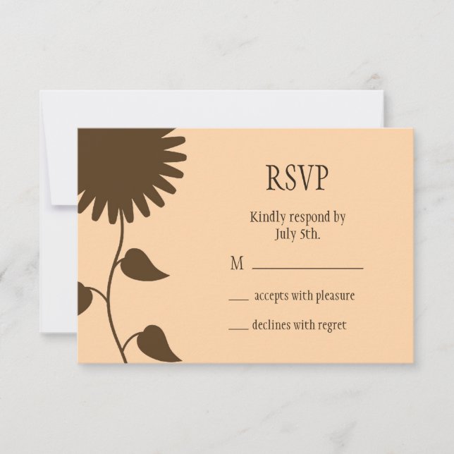 RSVP de Girassol em Pêssego (Frente)