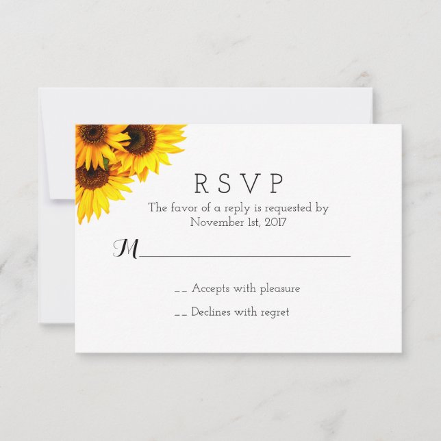 RSVP de Girassol Simples (Frente)