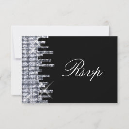 RSVP de Glamor Preto/Silver Glittery Elegante