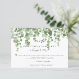 RSVP de Glitter Dourado Eucalyptus
