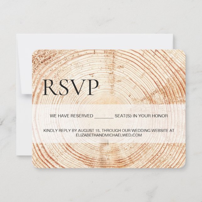 RSVP de Grain de Madeira Russo Personalizado (Frente)