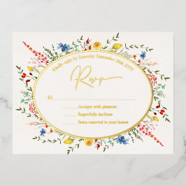 RSVP de Jardim de Flores Florais Coloridas