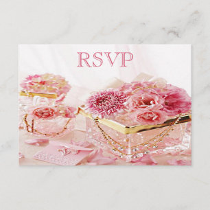 RSVP de Joias, Caixas e Flores Rosa