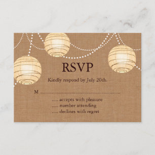 RSVP de Lanternas do Partido Burlap