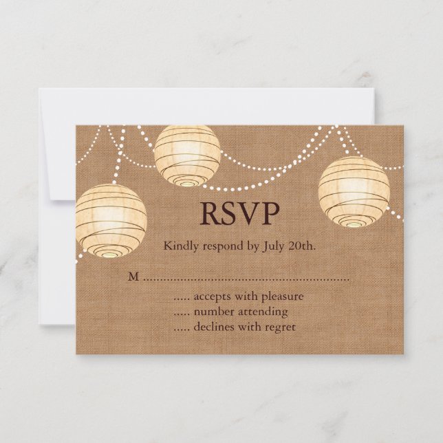 RSVP de Lanternas do Partido Burlap (Frente)