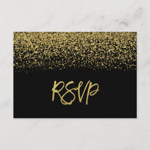 RSVP de Leitura Dourada de Faux Preto Moderno