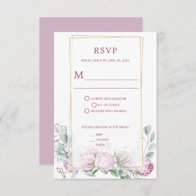 RSVP de Lilases Roxos - Amy (Frente/Verso)