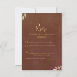 RSVP de Luxo em Veludo Terracota Enferrujado para