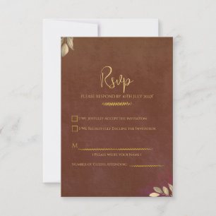 RSVP de Luxo em Veludo Terracota Enferrujado para