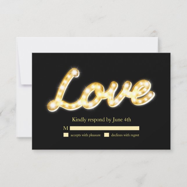 RSVP de Luzes de Marquee - preto (Frente)