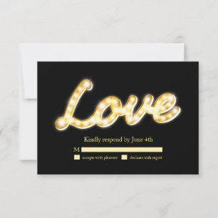 RSVP de Luzes de Marquee - preto