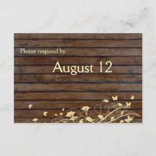 Rsvp de madeira escuro de Brown com envelopes