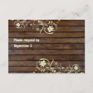 Rsvp de madeira velho com envelopes