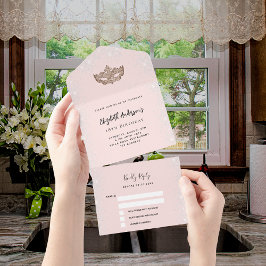 RSVP de Máscara de prata de rosa de mascarada de a