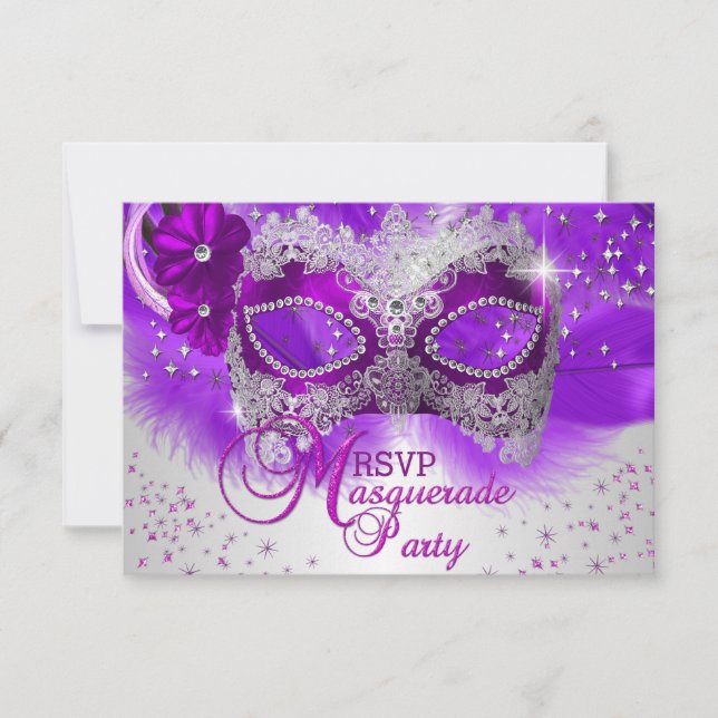 RSVP de Mascarada de Silver Purple Mask (Frente)