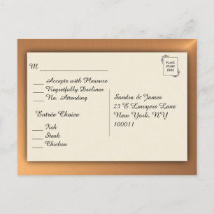 RSVP de Menu do Shine de Cobre