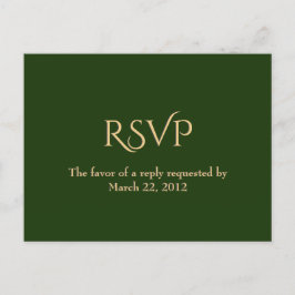 RSVP de Menu Dourado e Verde do Hunter