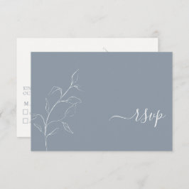 RSVP de Menu Sem Menu de Script Azul Moderno Dusty
