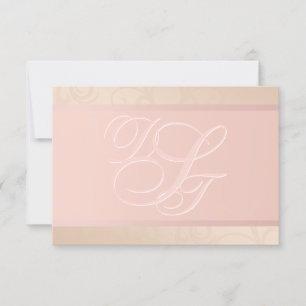 RSVP de Monograma Dourado e Blush