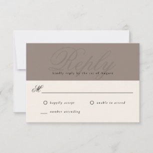 RSVP de Monograma Mínimo Elegante Moderno