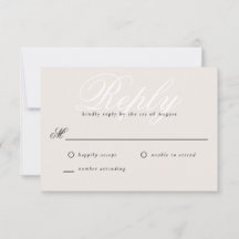 RSVP de Monograma Mínimo Elegante Moderno e Simple