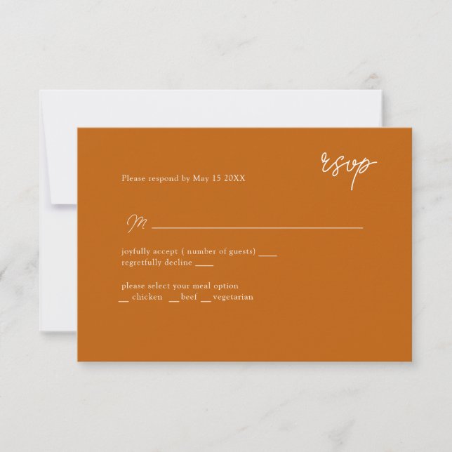 RSVP de Mostarda Amarela com script MInimalmente (Frente)