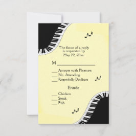 RSVP de Música do Teclado Piano com Menu Amarelo