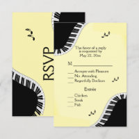 RSVP de Música do Teclado Piano com Menu Amarelo