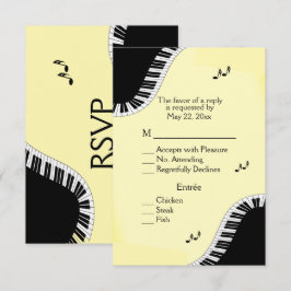 RSVP de Música do Teclado Piano com Menu Amarelo