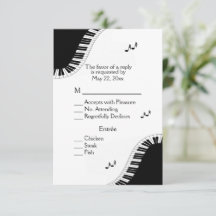 RSVP de Música do Teclado Piano com Opção de Menu