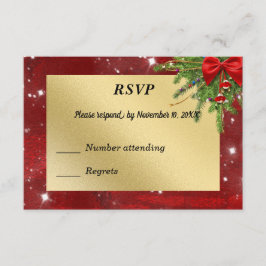 RSVP de Natal Dourado e Vermelho