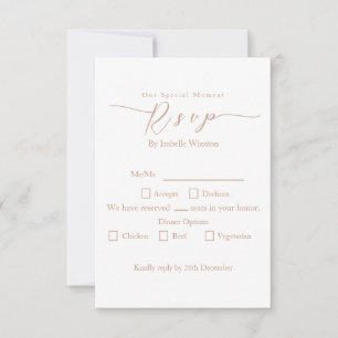 RSVP de Opção de Janto de Casamento de Rosa de Chi