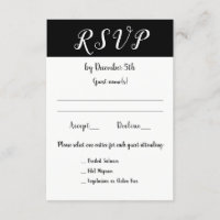 RSVP de Opções de Evento de recepção de casamento 