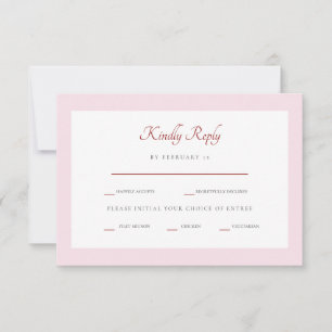 RSVP de opções de Janto rosa e vermelho