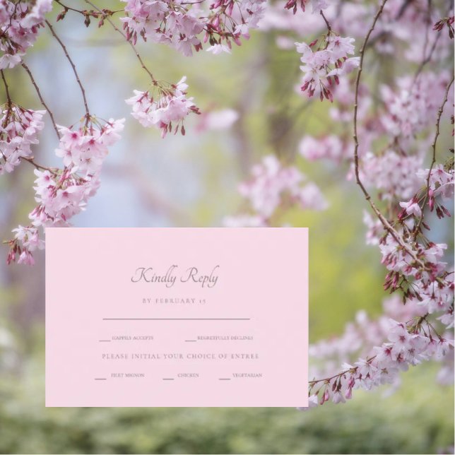 RSVP de Opções de Janto Rosa Formal (Criador carregado)