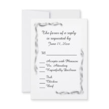 RSVP de Opções de Menu de Destaque Branco